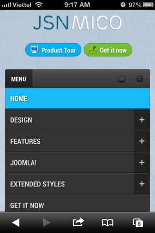 Special designed mobile menu system